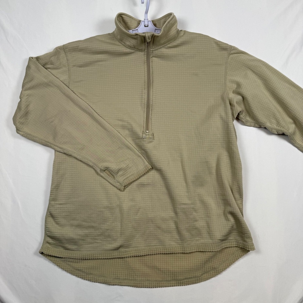Genuine Military Mens XL Regular ECWCS Gen III Level 2 Polartec Grid Fleece Tan